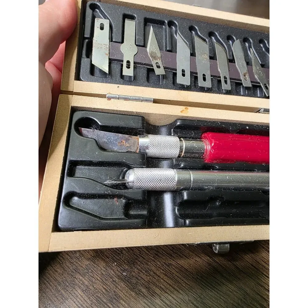 Vintage X-ACTO Knife Tool Set In Wooden‎ Box complete